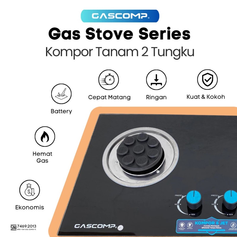 GASCOMP Kompor Tanam Kaca 8 JET 3