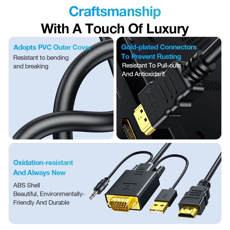  EYD HDMI to VGA Cable HDTV11