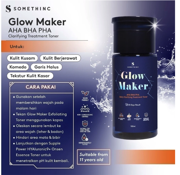 Royal Pesona Indonesia SOMETHINC Glow Maker AHA BHA PHA Clarifying Treatment Toner