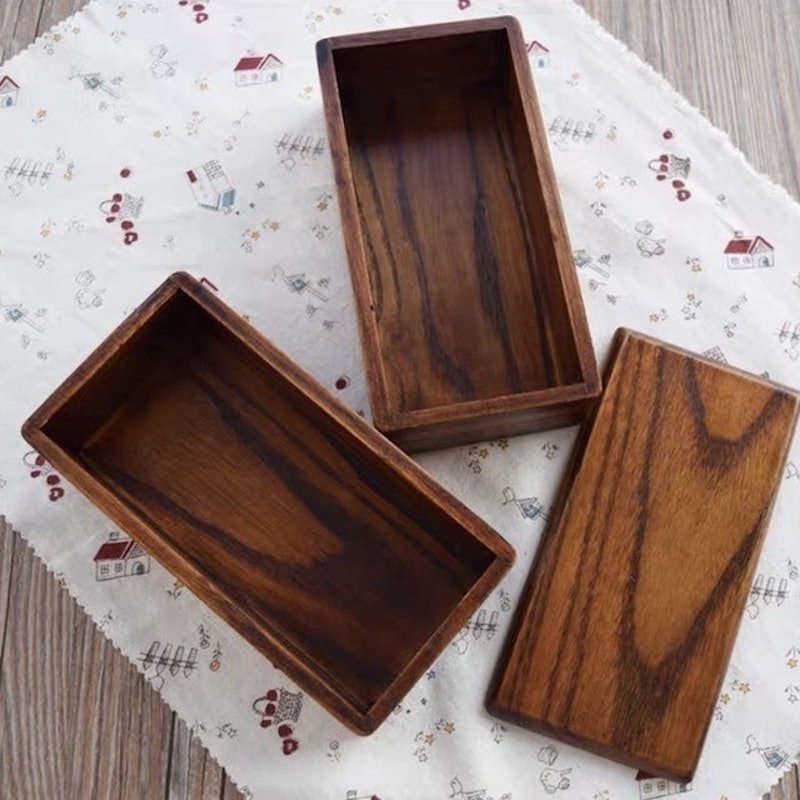 Premium Wooden Bento Box Double 4