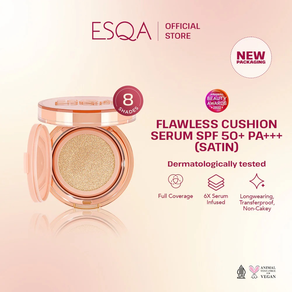 Keva Cosmetics International ESQA Flawless Cushion Serum SPF 50+ PA+++ Custard