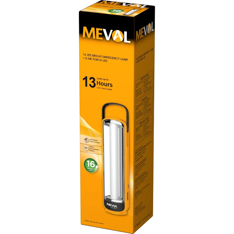 MEVAL Lampu Emergency 16 LED Bright + Senter LED 3