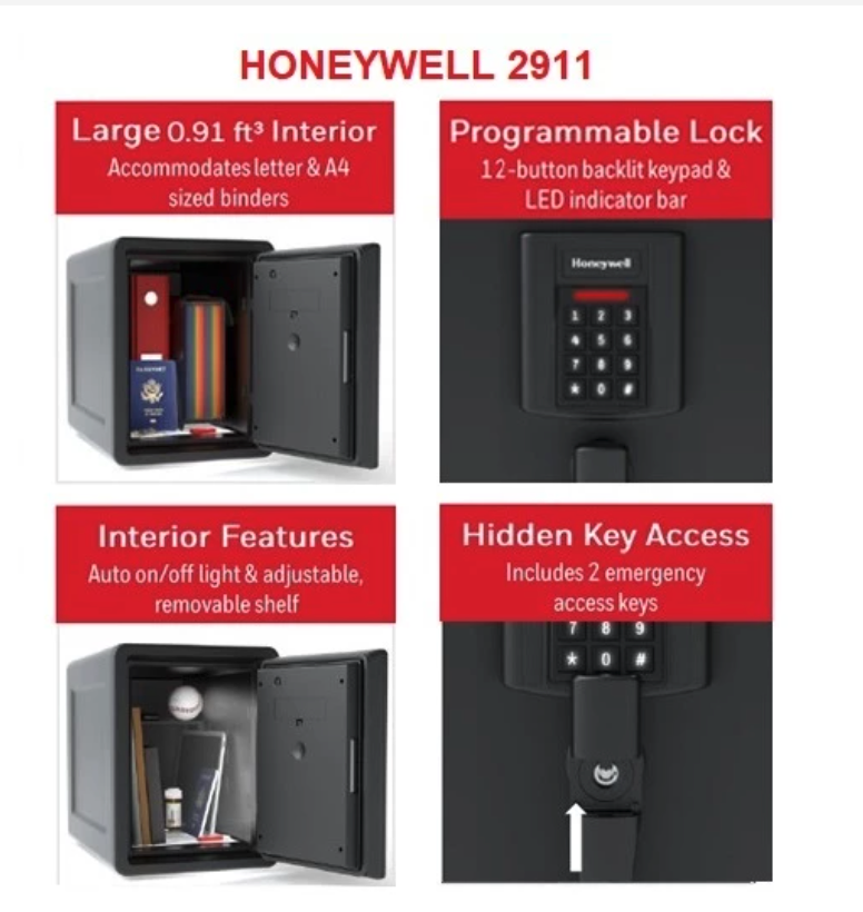 Honeywell International Honeywell Waterproof & Fire Security Digital Safe 2911