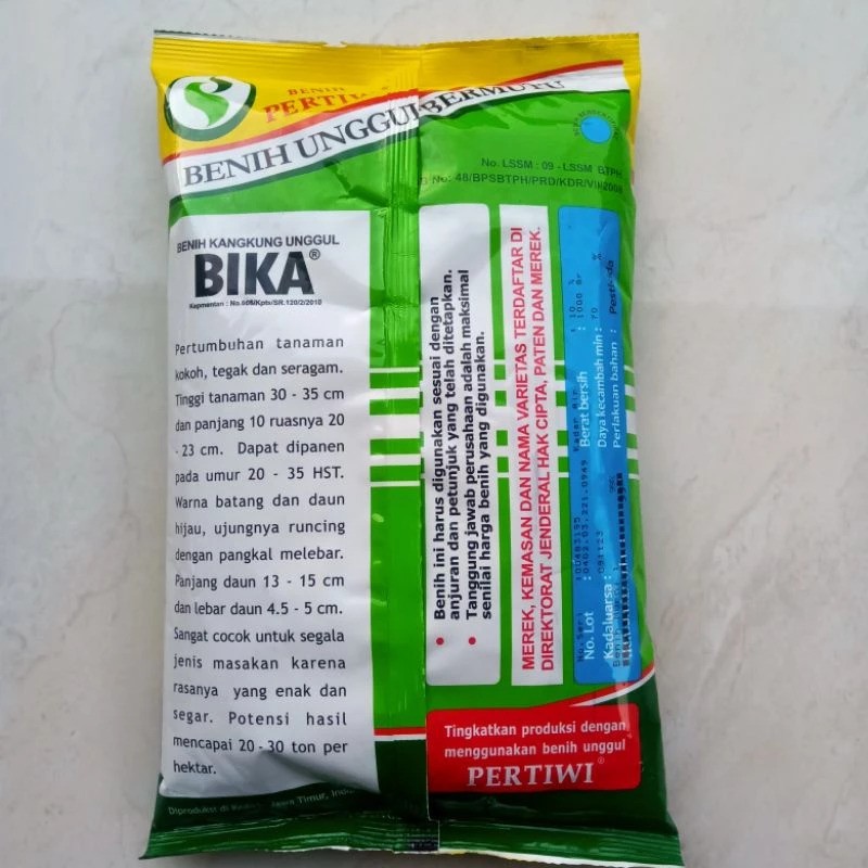 Cap Benih Pertiwi Benih Kangkung Unggul Bika