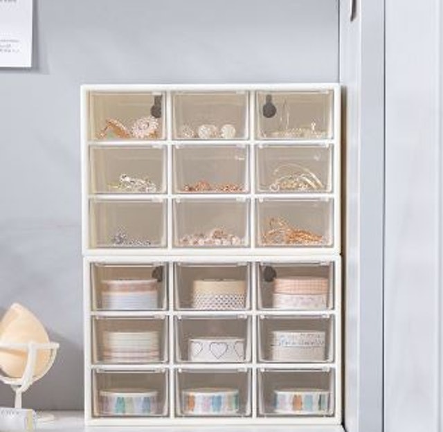  Kotak Laci Mini Kotak Perhiasan 9 Sekat HRM319