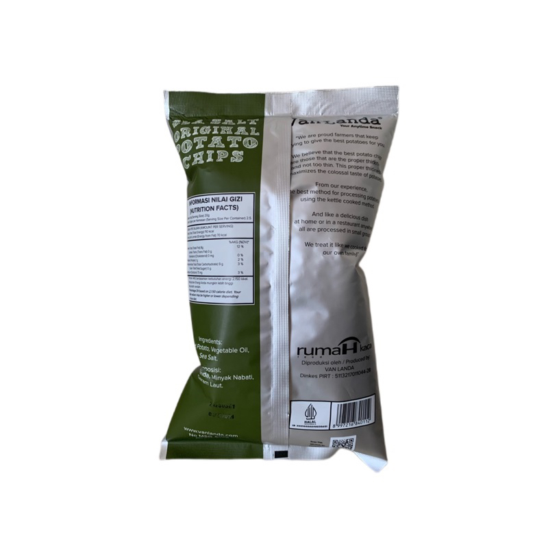 Rumah Kaca Food Van Landa Potato Chips Sea Salt Original Signature