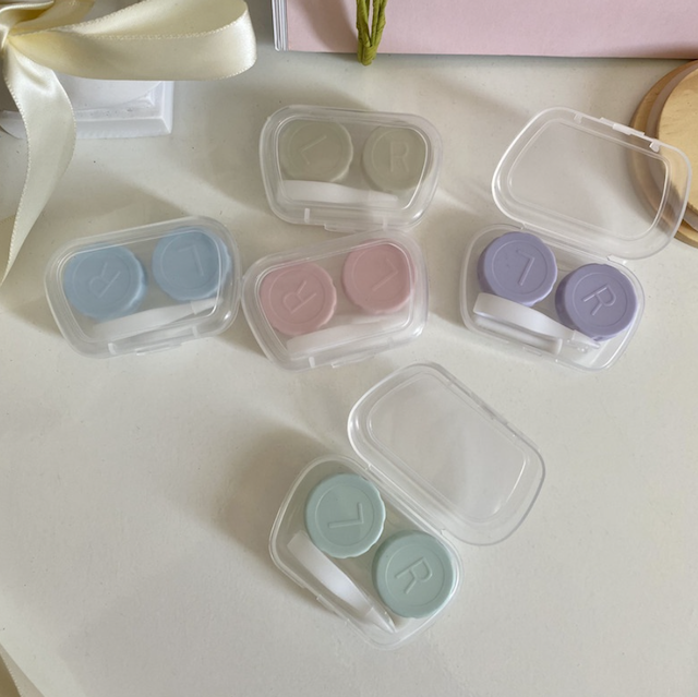 COOLBAR Travel Kit Mini Cute Pastel Transparent Softlens Case
