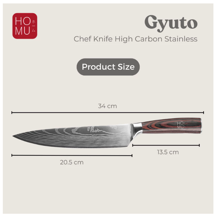 HOMU Gyuto Chef Knife Stainless Damascus