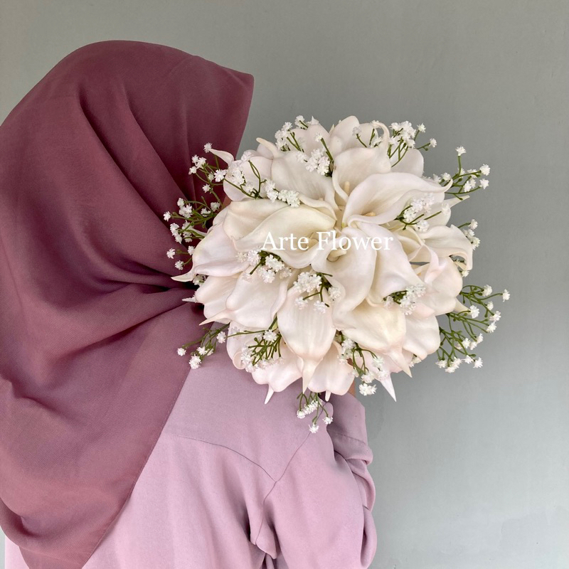 Arte Mahar & Wedding Flower Arte Bridal Flower Handbouquet Cala Lily Artificial 5