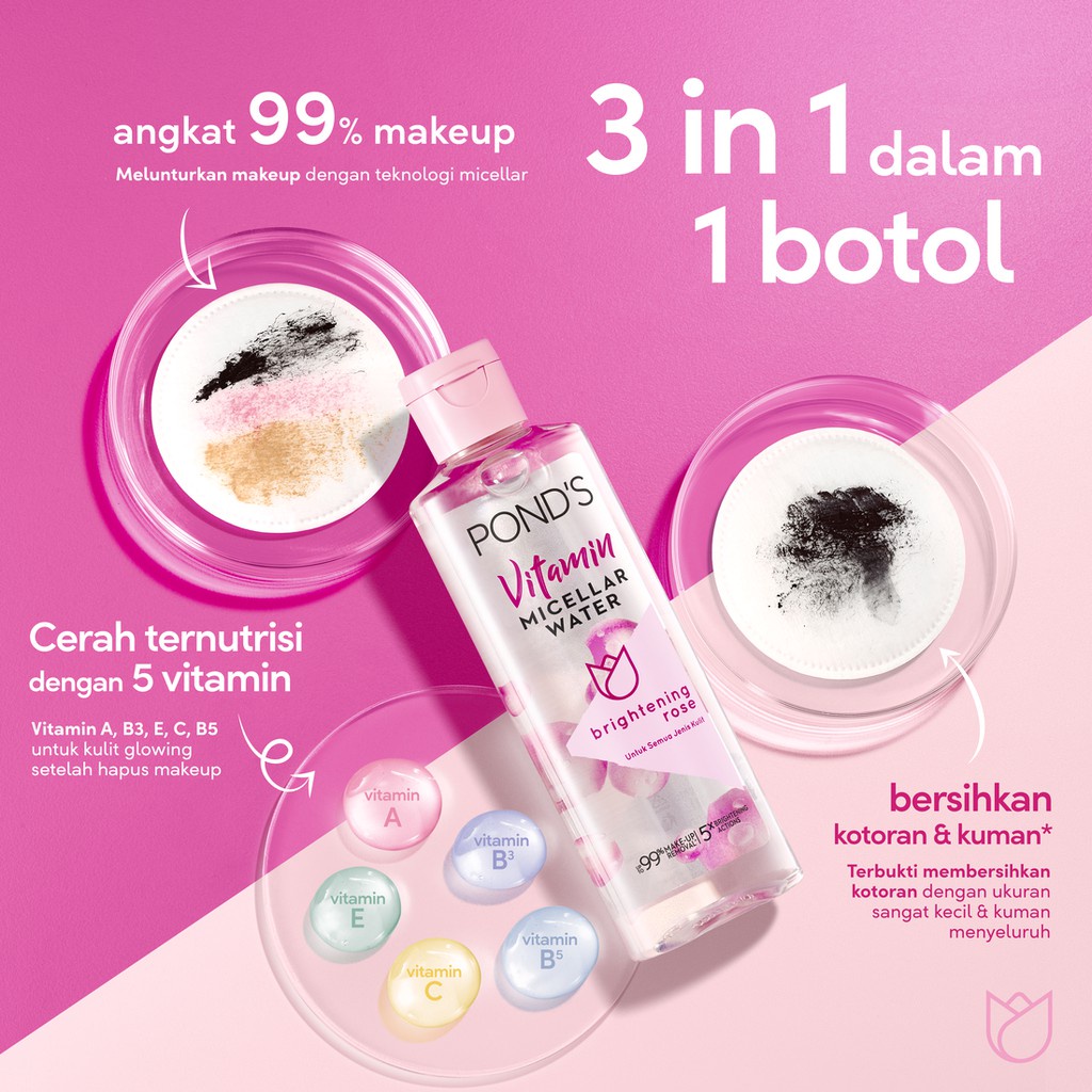 Unilever Pond's Brightening Rose Micellar Water 