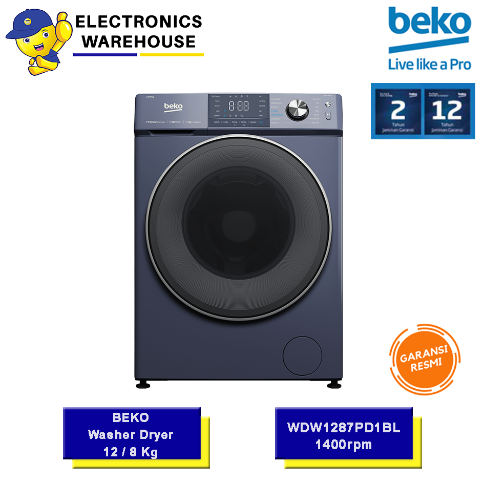 Arçelik BEKO Mesin Cuci dan Pengering WDW1287PD1BL