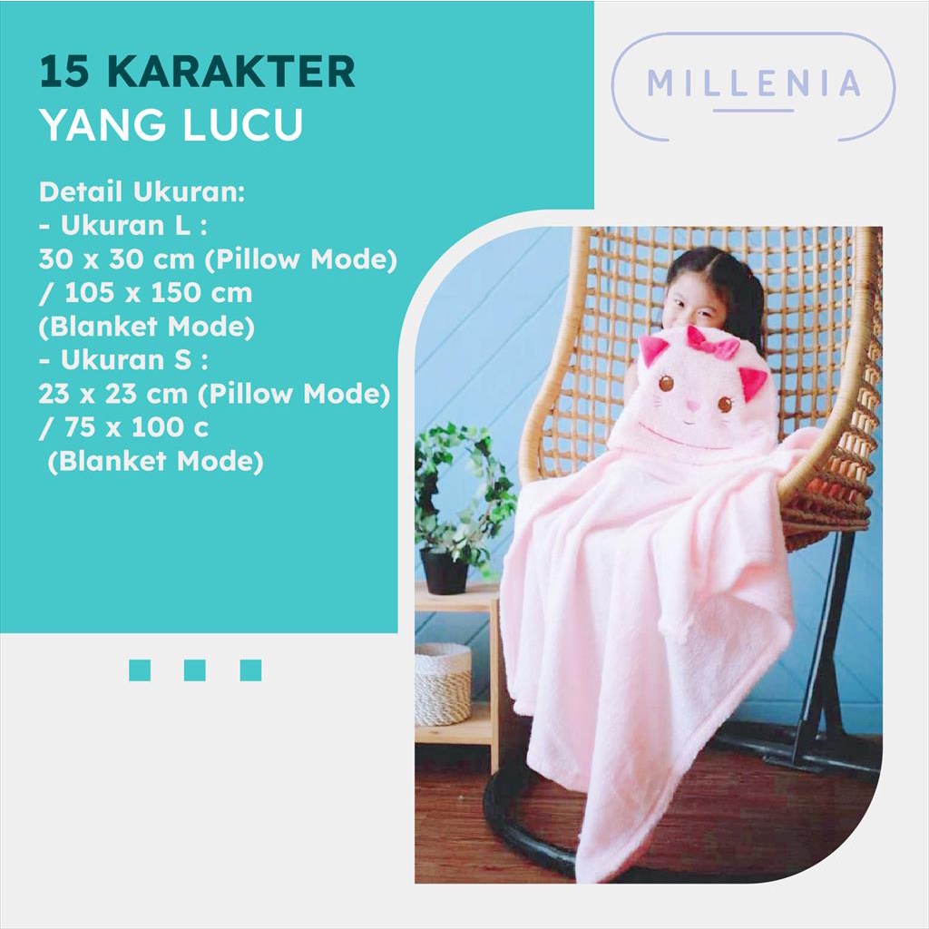 Millenia Moshi Selimut Bulu Karakter Anak 