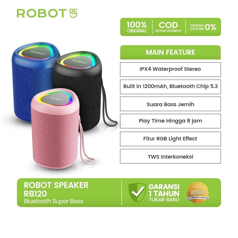 Wook Global Technology ROBOT Speaker Bluetooth 6.0 RGB  RB120