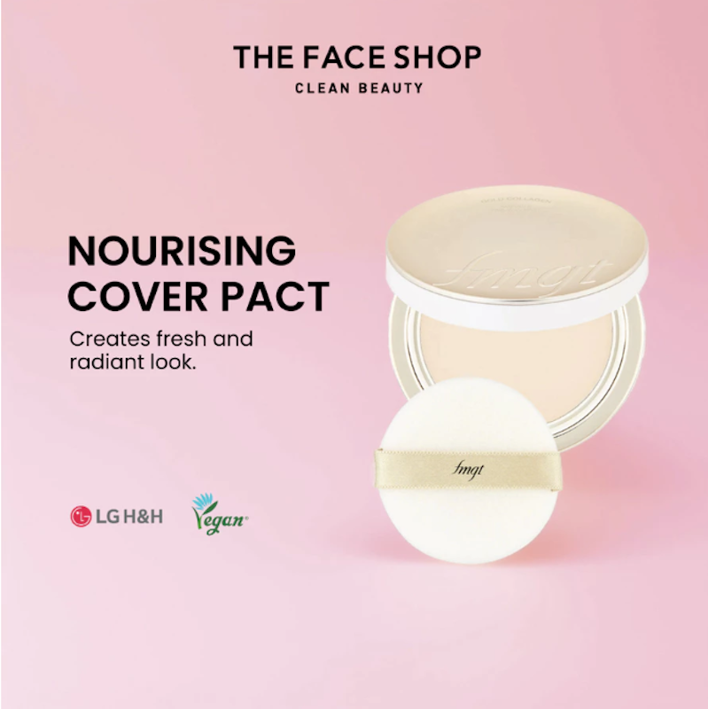 The Face Shop fmgt Gold Collagen Ampoule Two-Way Pact 203 Natural Beige 3
