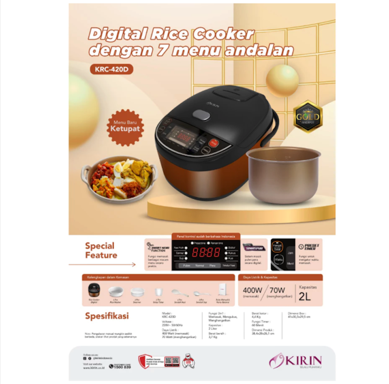 Kirin Digital Rice Cooker 2.0 L 5