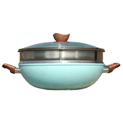 Tifale Wokpan + Steamer Glass Lid Granite Non Stick