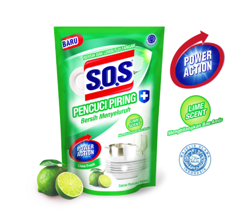 SOS Cairan Pencuci Piring Anti Bacterial – Lime Fresh 2