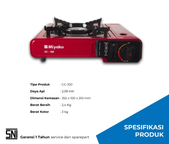 Kencana Gemilang Miyako Kompor Gas Travel CC-100
