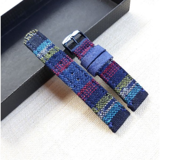 Tali Jam Kain Tenun Asli Kombinasi Kulit Sapi