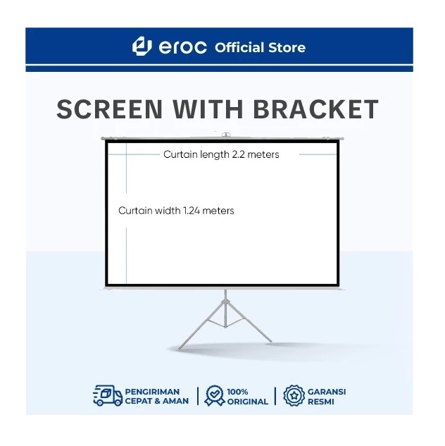 EROC Screen Proyektor with Tripod 84" 2