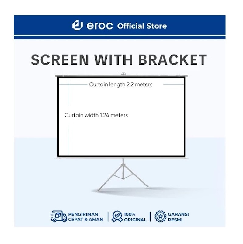EROC Screen Proyektor with Tripod 84" 2