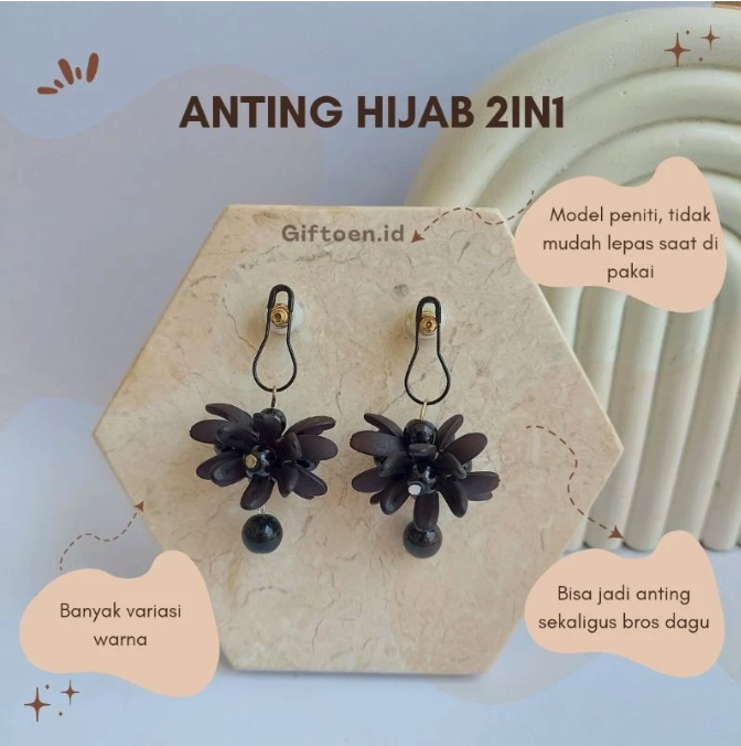  Giftoen.id Axela Anting Hijab Sekaligus Bros Dagu