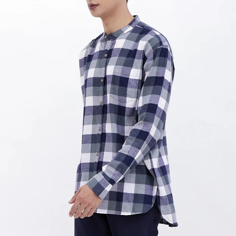 M231 Kemeja Pria Flannel Shanghai Oversized Panjang Hijau 2