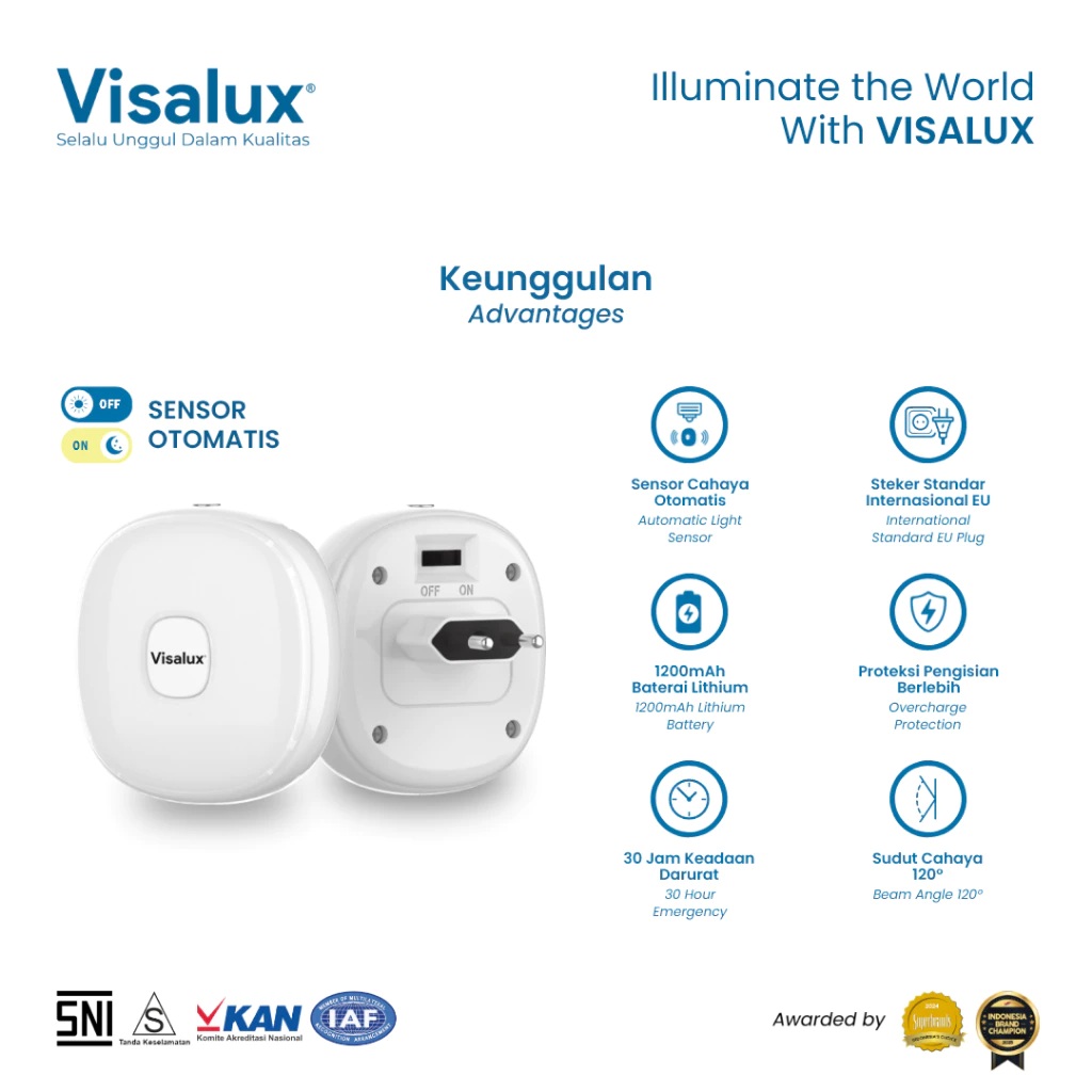 Golden Batam Raya Visalux Lampu Tidur LED 3W VLT201WW 