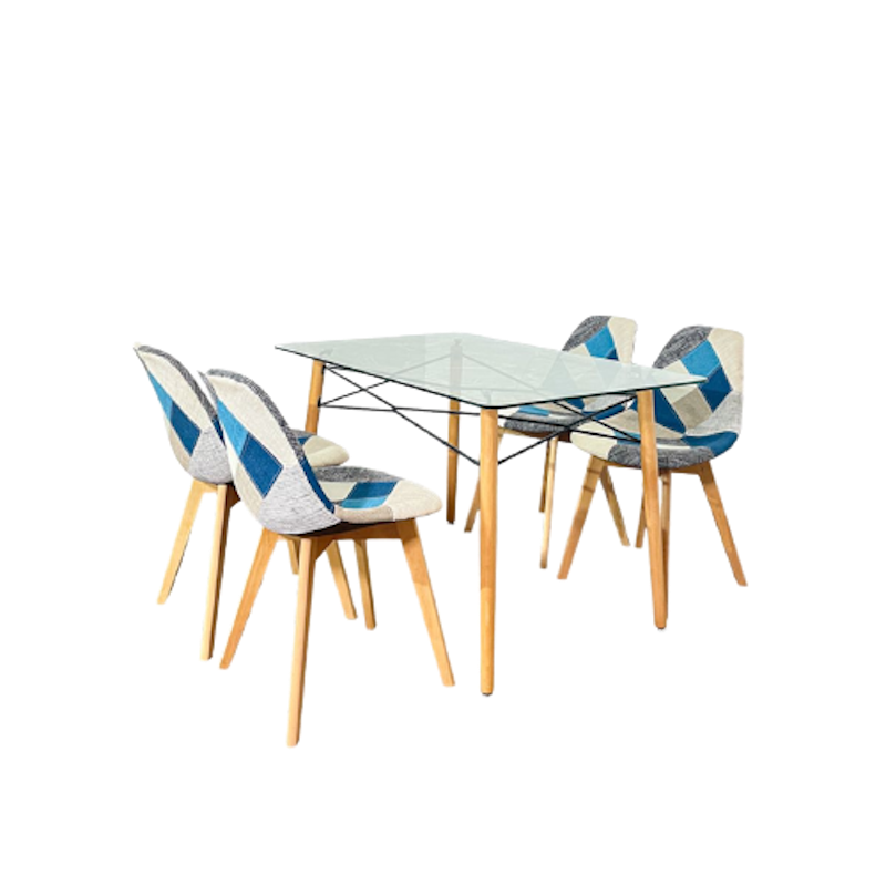 SAPPORO ALVIE Set Dining Table / Meja Makan Kaca 2