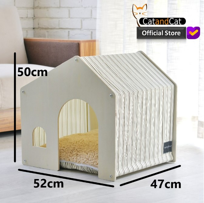 Rumah Kucing dengan Bantal Lembut