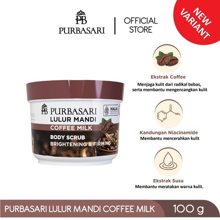 Gloria Origita Cosmetics Purbasari Lulur Mandi Coffee Milk Body Scrub Brightening & Firming