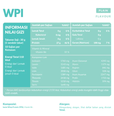 Chari Makmur Indonesia Puro ISOPRO WPI Whey Isolate Plain