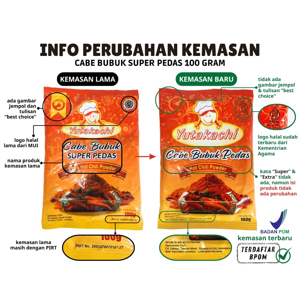 Sumber Tjandra Abadi Yutakachi Cabe Bubuk Super Pedas
