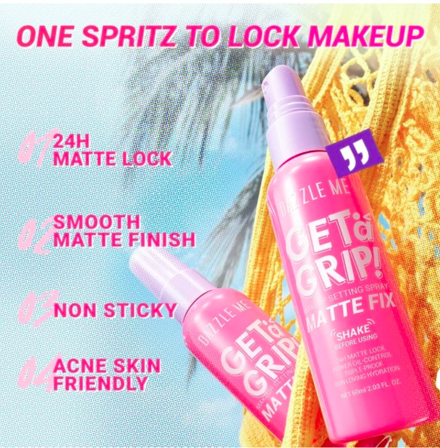 HEBE Beauty Style DAZZLE ME Get A Grip! Makeup Setting Spray Matte Fix 