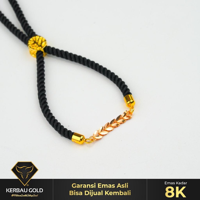 Gelang Emas Tali Daun Polos 8K 3