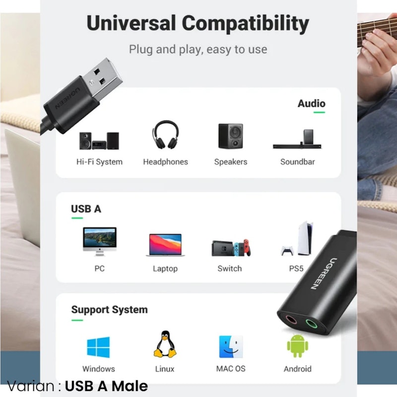 UGREEN USB External Sound Adapter 4