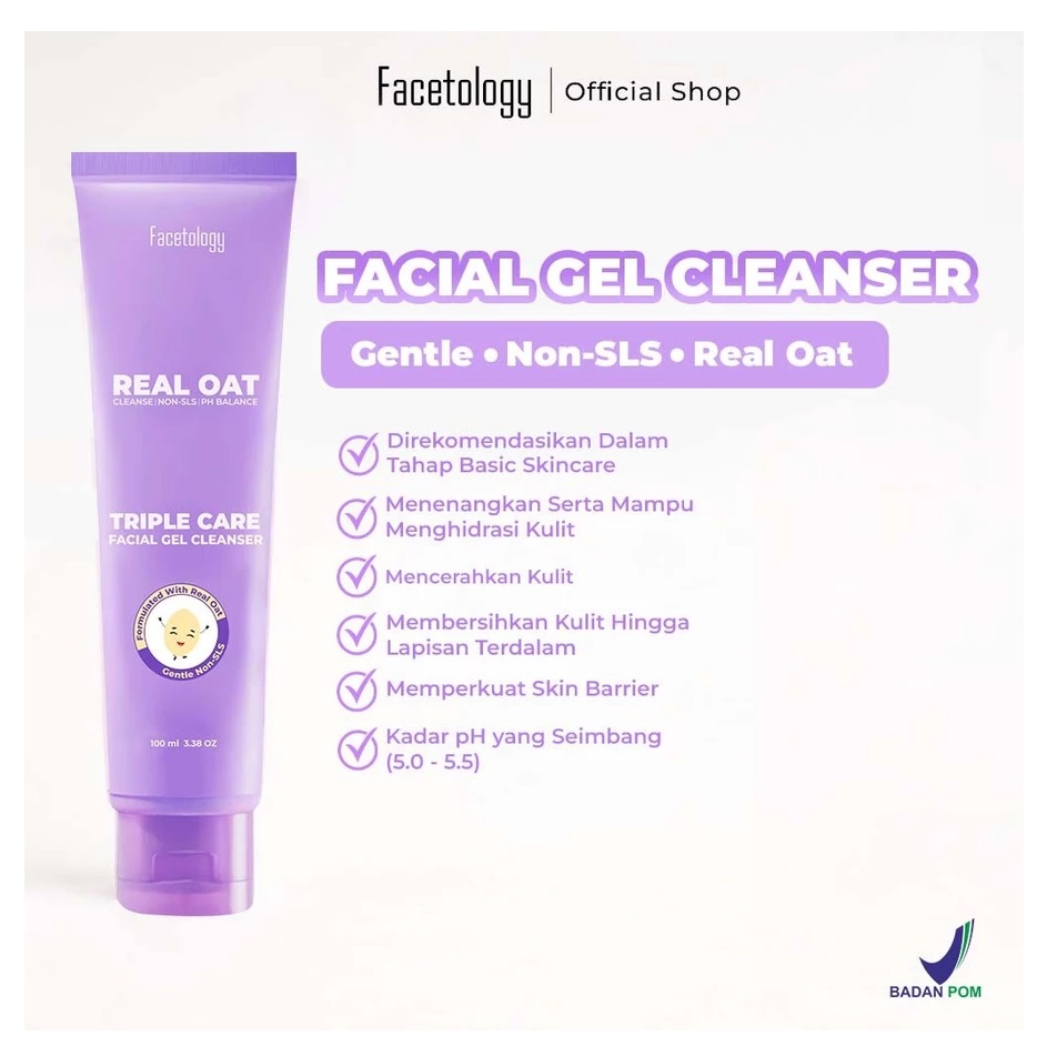 Facetology Innovation Technology Facetology Real Oat Triple Oat Facial Gel Cleanser