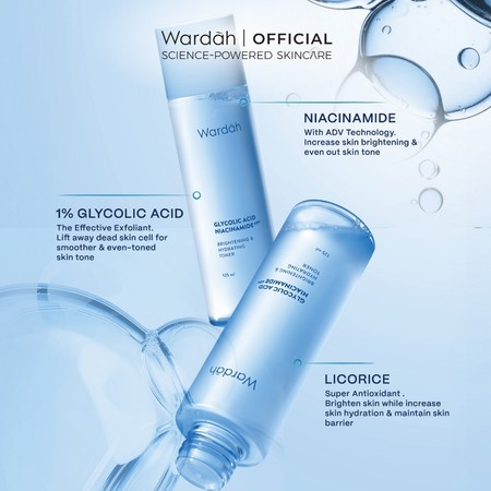 Paragon Technology and Innovation Wardah Glycolic Acid Niacinamide ADV Brightening Hydrating Toner