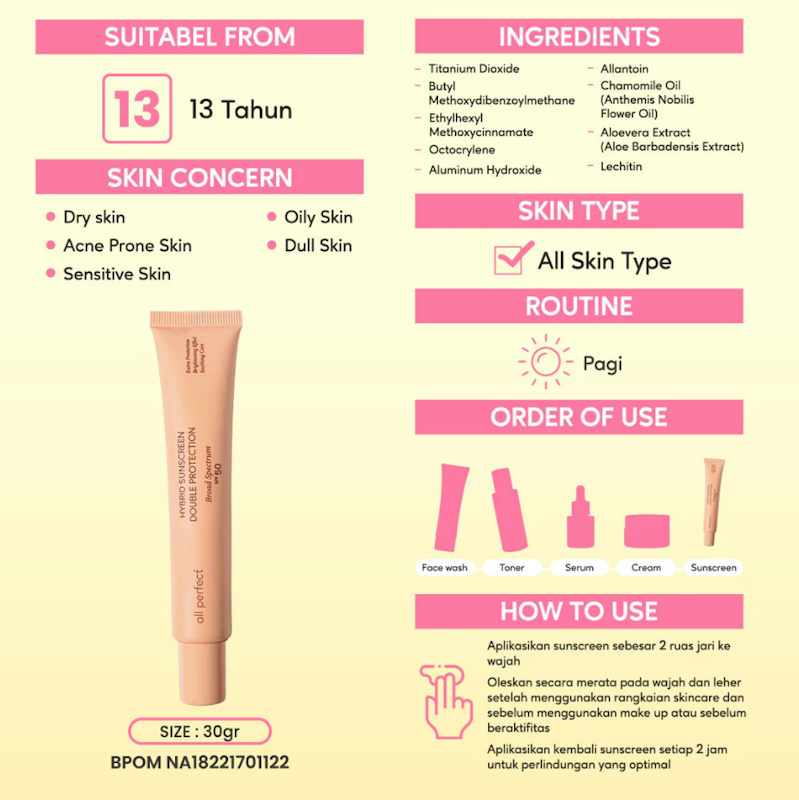 All Perfect Hybrid Sunscreen Double Protection Broad Spectrum SPF 50 2