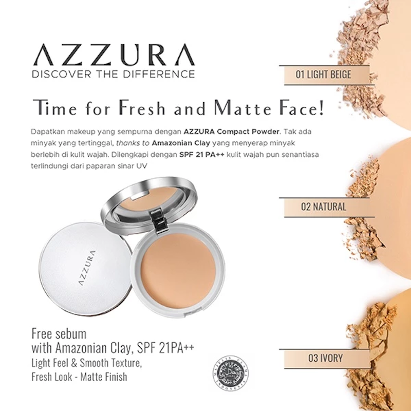 AZZURA Compact Powder Fresh Look 02 Natural 2