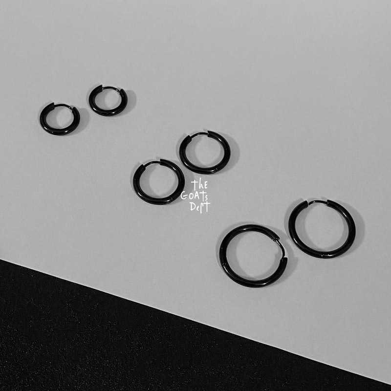 The Goats Dept Stainless Black Loop Earring 2