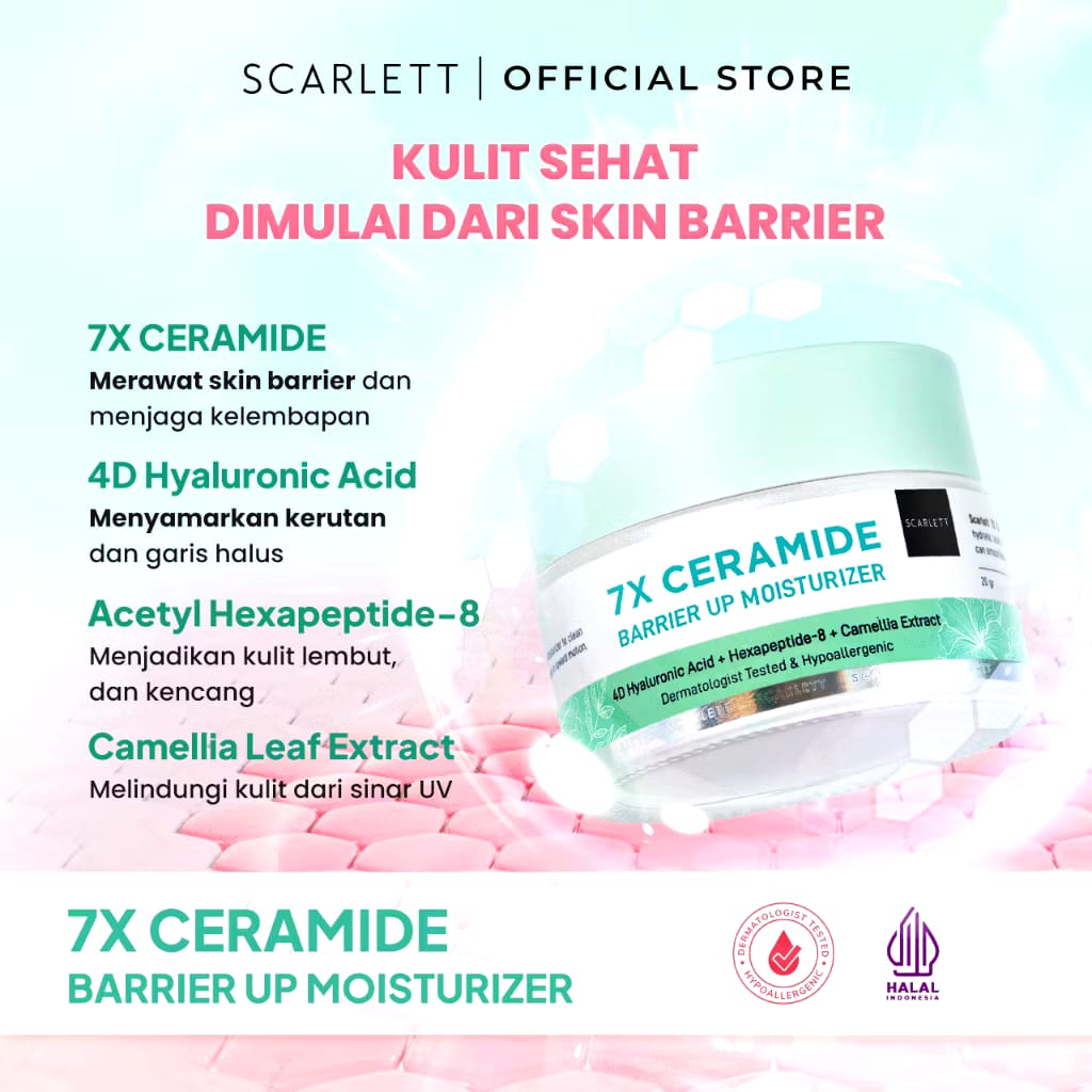 Opto Lingkar Sejahtera Scarlett Whitening 7x Ceramide Barrier Up Moisturizer