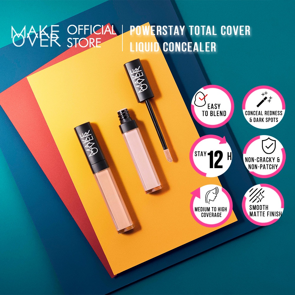 Paragon Technology and Innovation MAKE OVER Powerstay Total Cover Liquid Concealer 02 Light to Medium