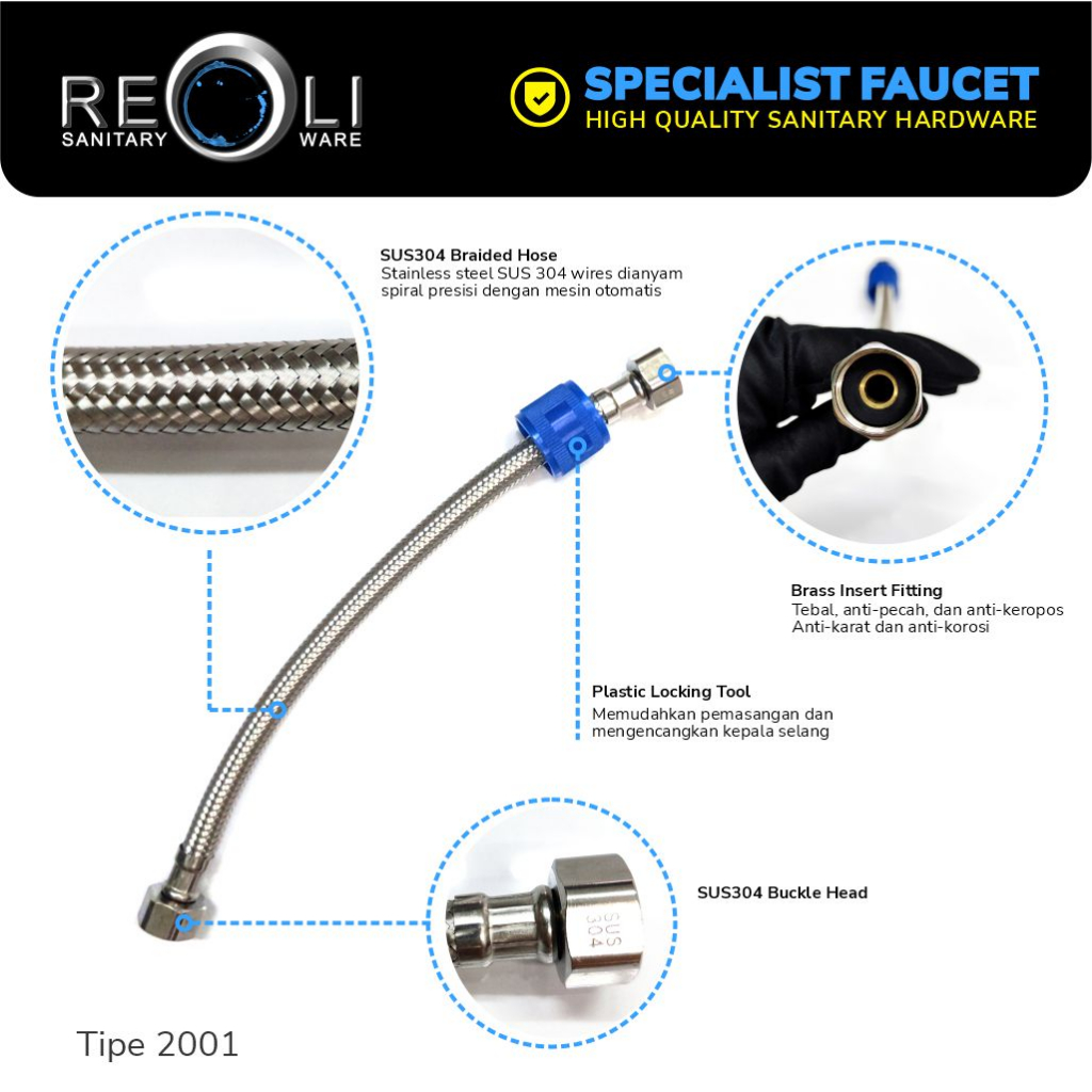 Reoli Sanitary Ware REOLI Flexible Hose