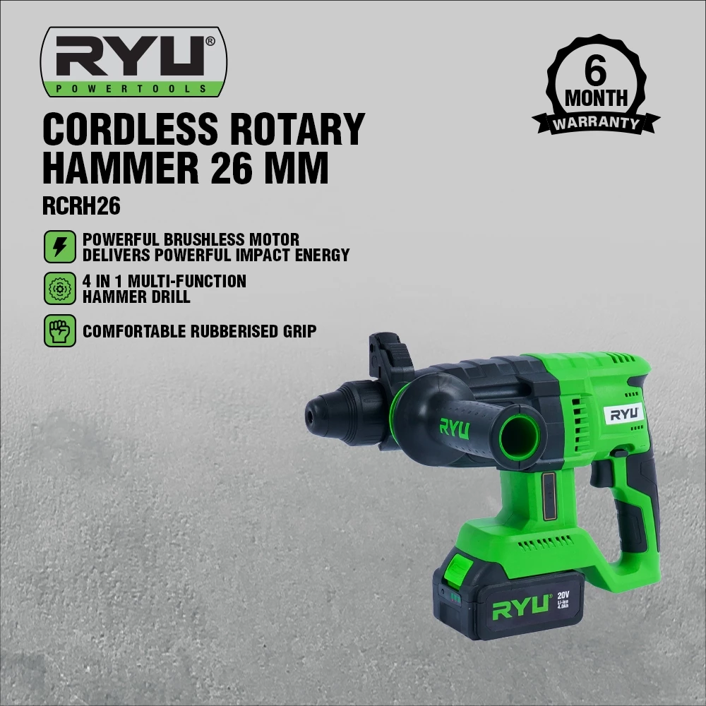RYU Power Tools RYU Cordless Rotary Hammer RCRH26