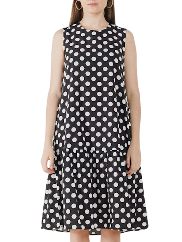 Pandora Polkadot Midi Black Dress 4