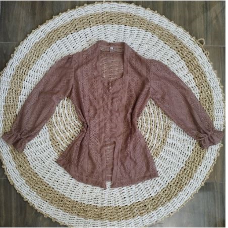 Kebaya Brokat Malika Lengan Kerut