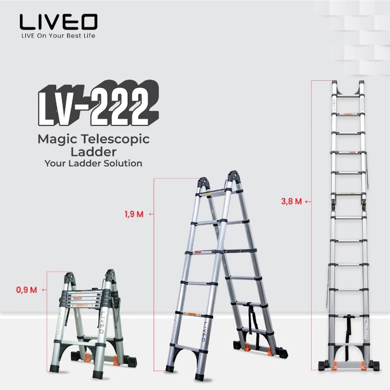 LIVEO Magic Telescopic Ladder 3.8M 4