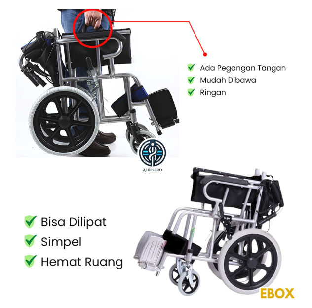  Alkespro Kursi Roda Lipat Aluminium