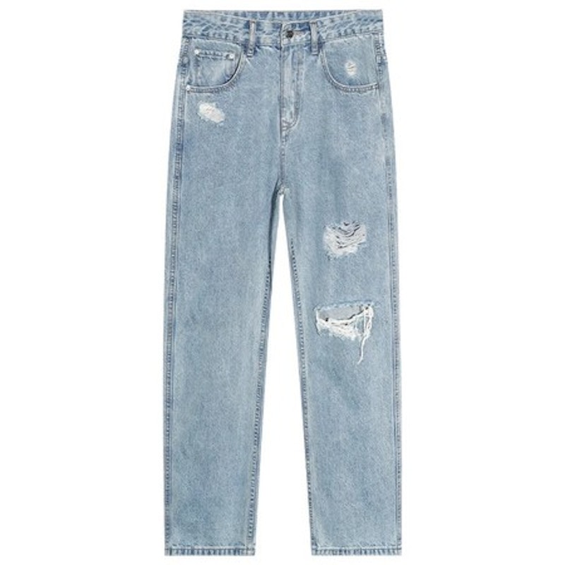 KeyBoy Celana Jeans Pria Sobek Biru Muda 1